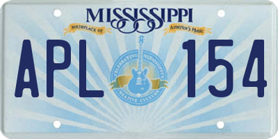 MS license plate APL154