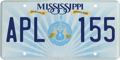 MS license plate APL155