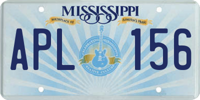 MS license plate APL156