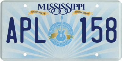 MS license plate APL158