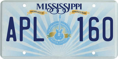 MS license plate APL160