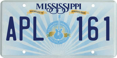 MS license plate APL161