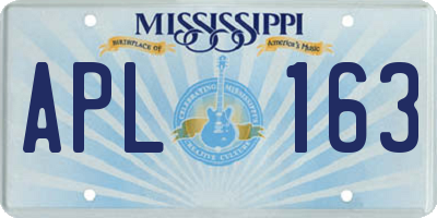 MS license plate APL163