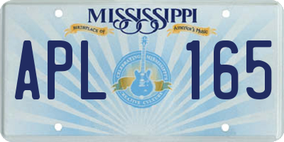 MS license plate APL165