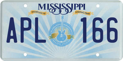 MS license plate APL166