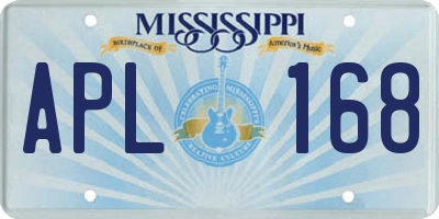 MS license plate APL168