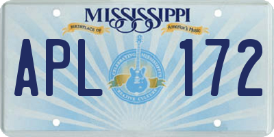 MS license plate APL172