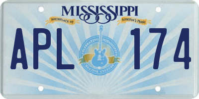 MS license plate APL174
