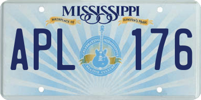 MS license plate APL176