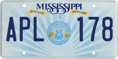 MS license plate APL178