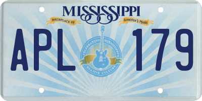 MS license plate APL179