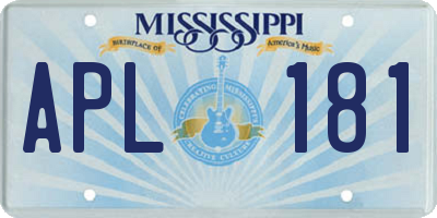 MS license plate APL181