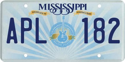 MS license plate APL182