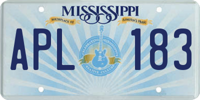 MS license plate APL183