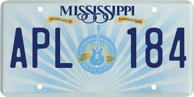 MS license plate APL184