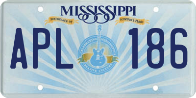 MS license plate APL186