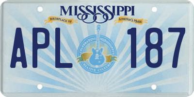 MS license plate APL187