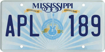 MS license plate APL189