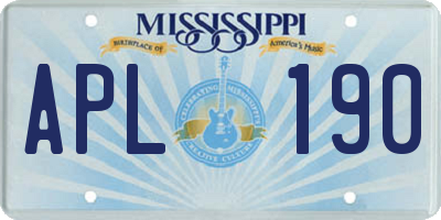 MS license plate APL190