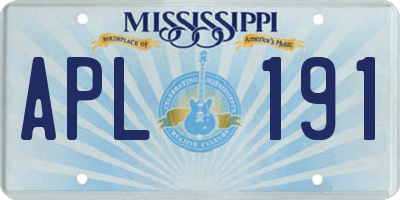 MS license plate APL191