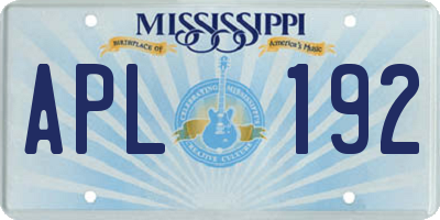 MS license plate APL192