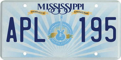 MS license plate APL195