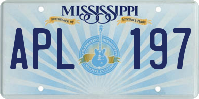 MS license plate APL197