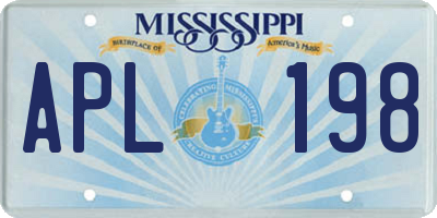 MS license plate APL198