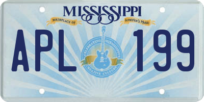 MS license plate APL199