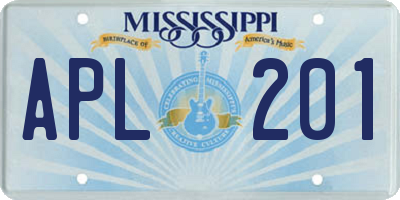 MS license plate APL201