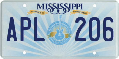 MS license plate APL206