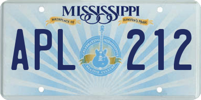 MS license plate APL212