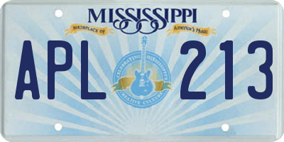 MS license plate APL213