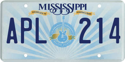 MS license plate APL214
