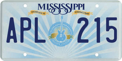 MS license plate APL215