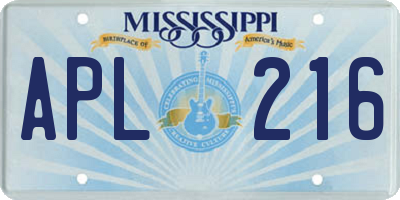 MS license plate APL216