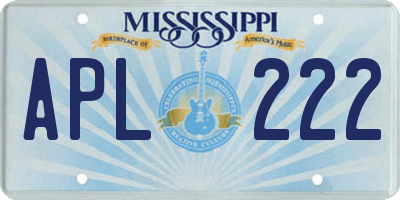 MS license plate APL222