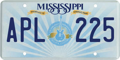 MS license plate APL225