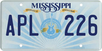 MS license plate APL226