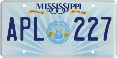 MS license plate APL227