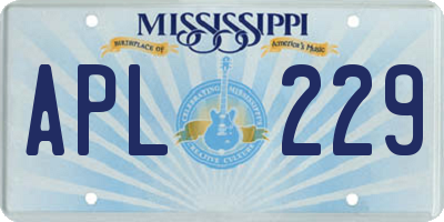 MS license plate APL229