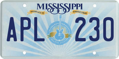 MS license plate APL230