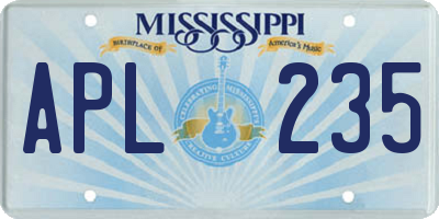 MS license plate APL235