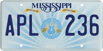 MS license plate APL236