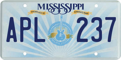 MS license plate APL237