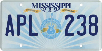 MS license plate APL238