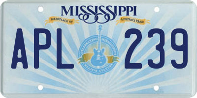 MS license plate APL239