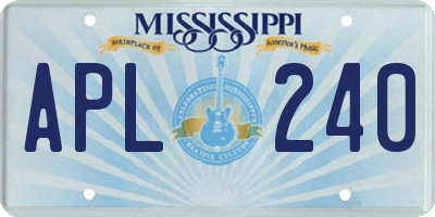 MS license plate APL240