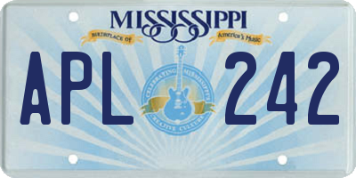 MS license plate APL242