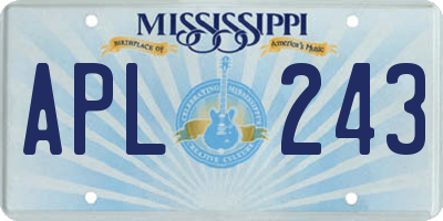 MS license plate APL243
